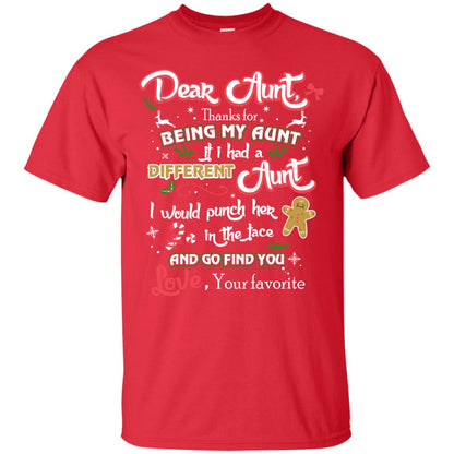 Dear Aunt Thank For Being My Aunt Christmas Holiday T-shirt Red