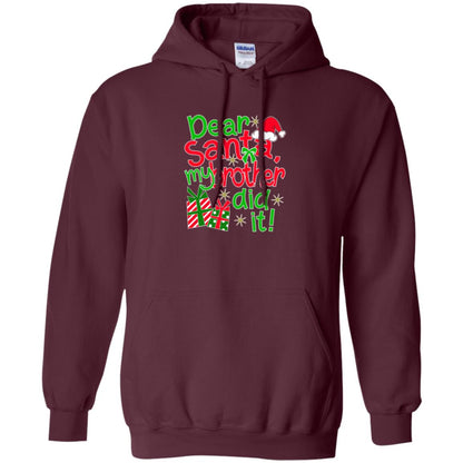 Christmas T-shirt Dear Santa My Brother Did It Maroon