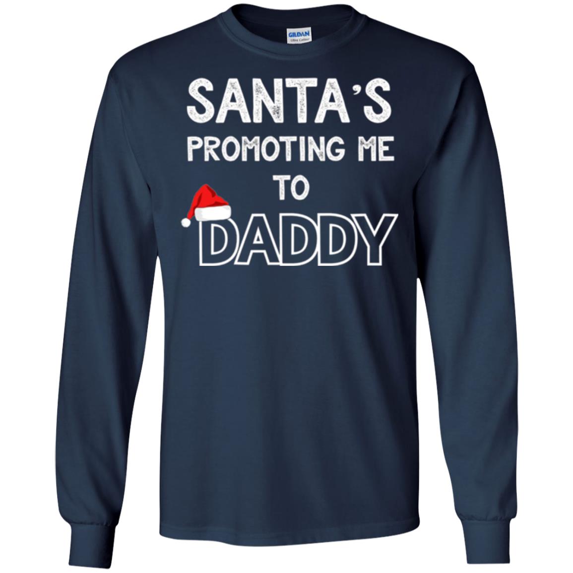 Pregnancy Announcement T-shirt Santa Promoting Me To Daddy Navy