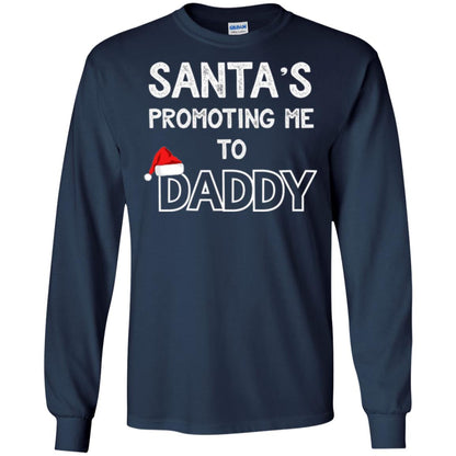 Pregnancy Announcement T-shirt Santa Promoting Me To Daddy Navy