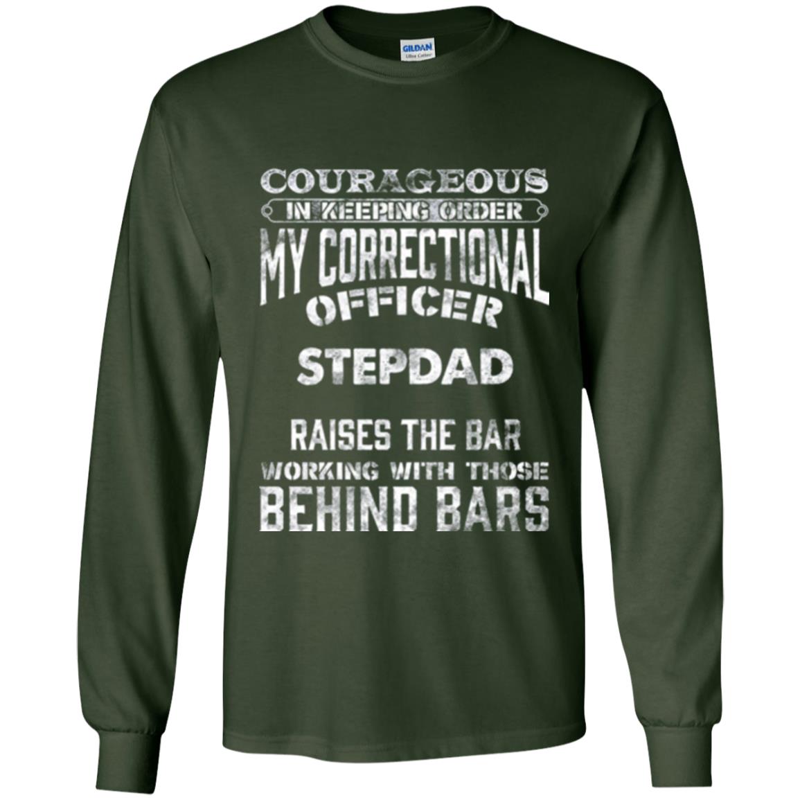 Daddy T-shirt Correctional Officer Step Dad Support Forest Green