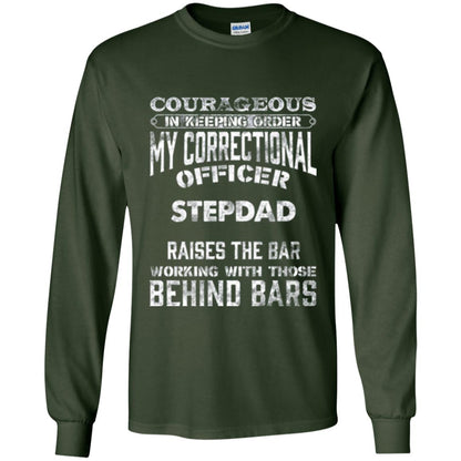 Daddy T-shirt Correctional Officer Step Dad Support Forest Green