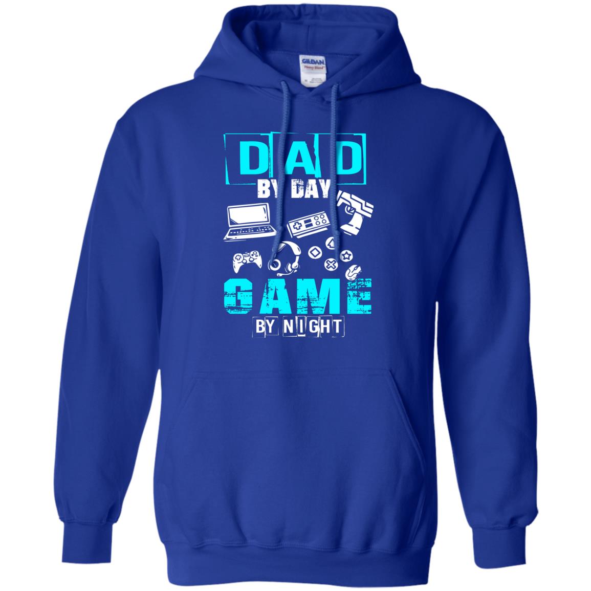 Dad By Day Gamer By Night Gamer T-shirt Royal