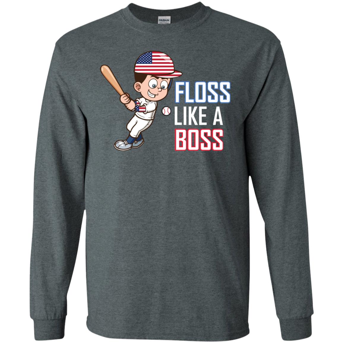 Floss Like A Boss Shirt For Baseball Players Dark Heather