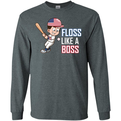 Floss Like A Boss Shirt For Baseball Players Dark Heather