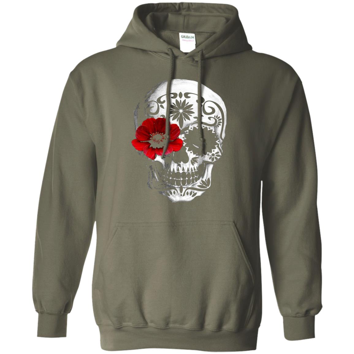 Day Of The Dead Sugar Skull Cinco De Mayo Shirt Military Green