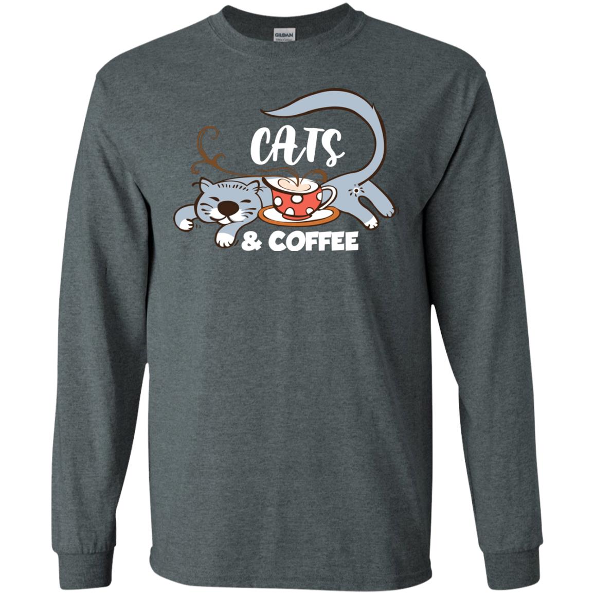 A Good Day Start With Cat And Coffee Cat Lover T-shirt Dark Heather