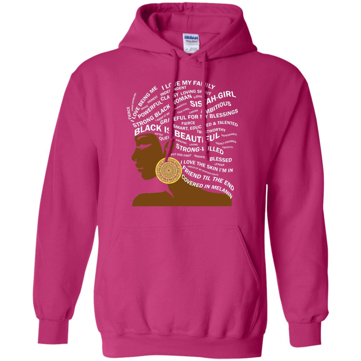 Black Is Beautiful Black History Month Word Art T-shirt Heliconia
