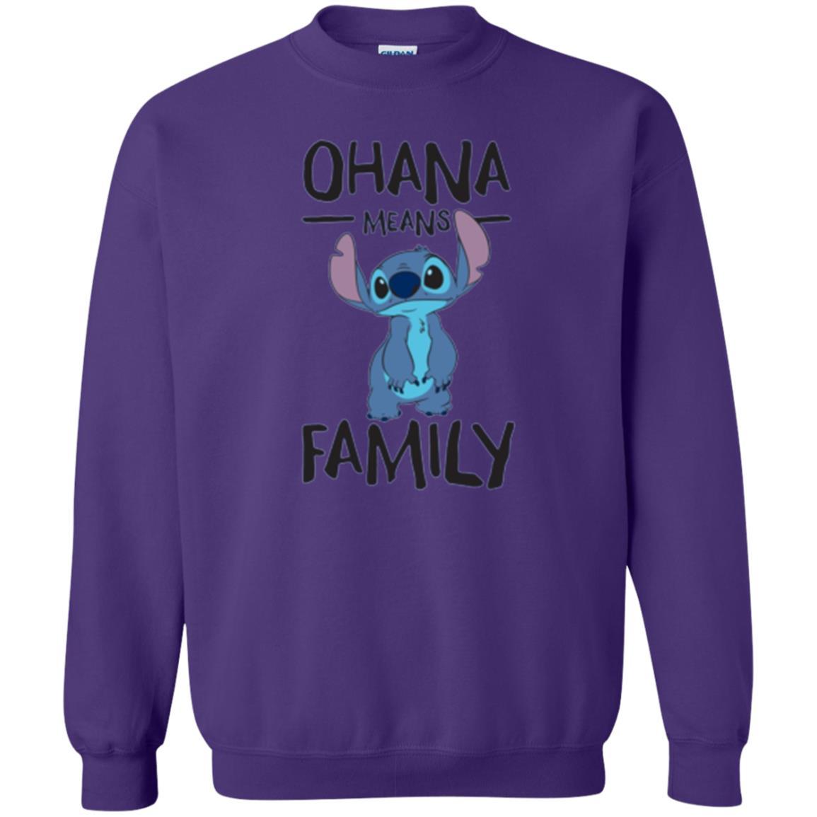Disney Stitch T-shirt Ohana Means Family Purple