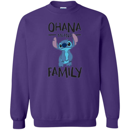 Disney Stitch T-shirt Ohana Means Family Purple