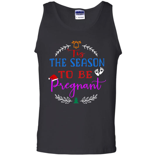 Tis Season To Be Pregnant Pregnancy Announcement Gift Shirt Black