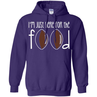 Football Lover T-shirt I_m Just Here For The Food Purple