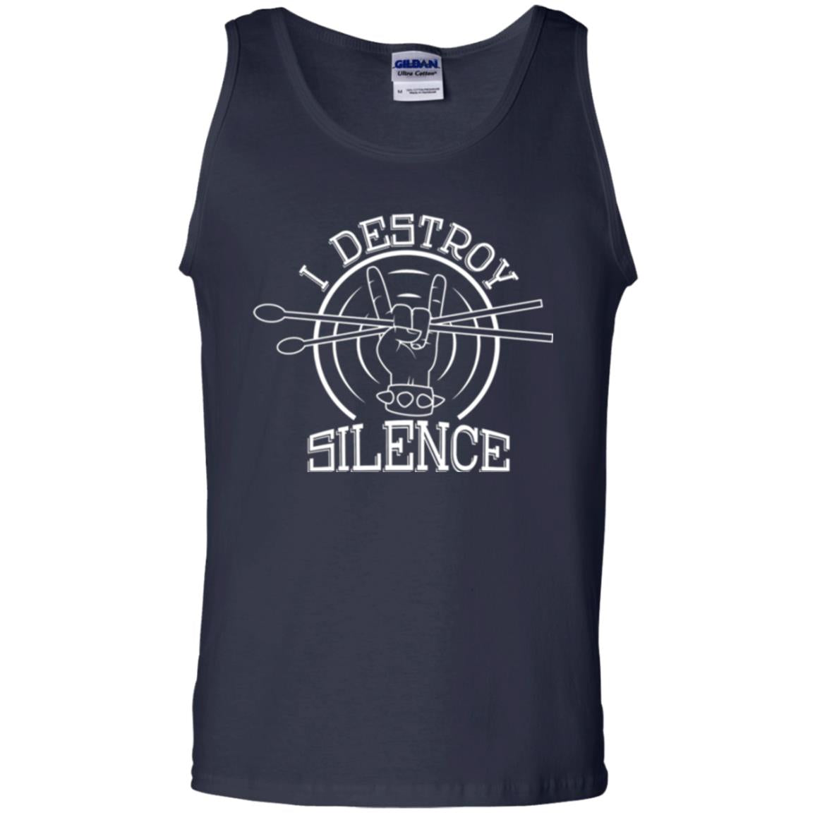 Drummer T-shirt I Destroy Silence Navy