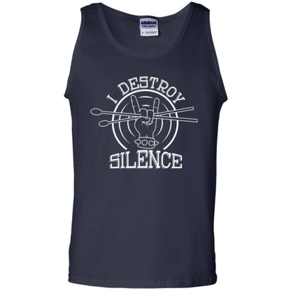 Drummer T-shirt I Destroy Silence Navy