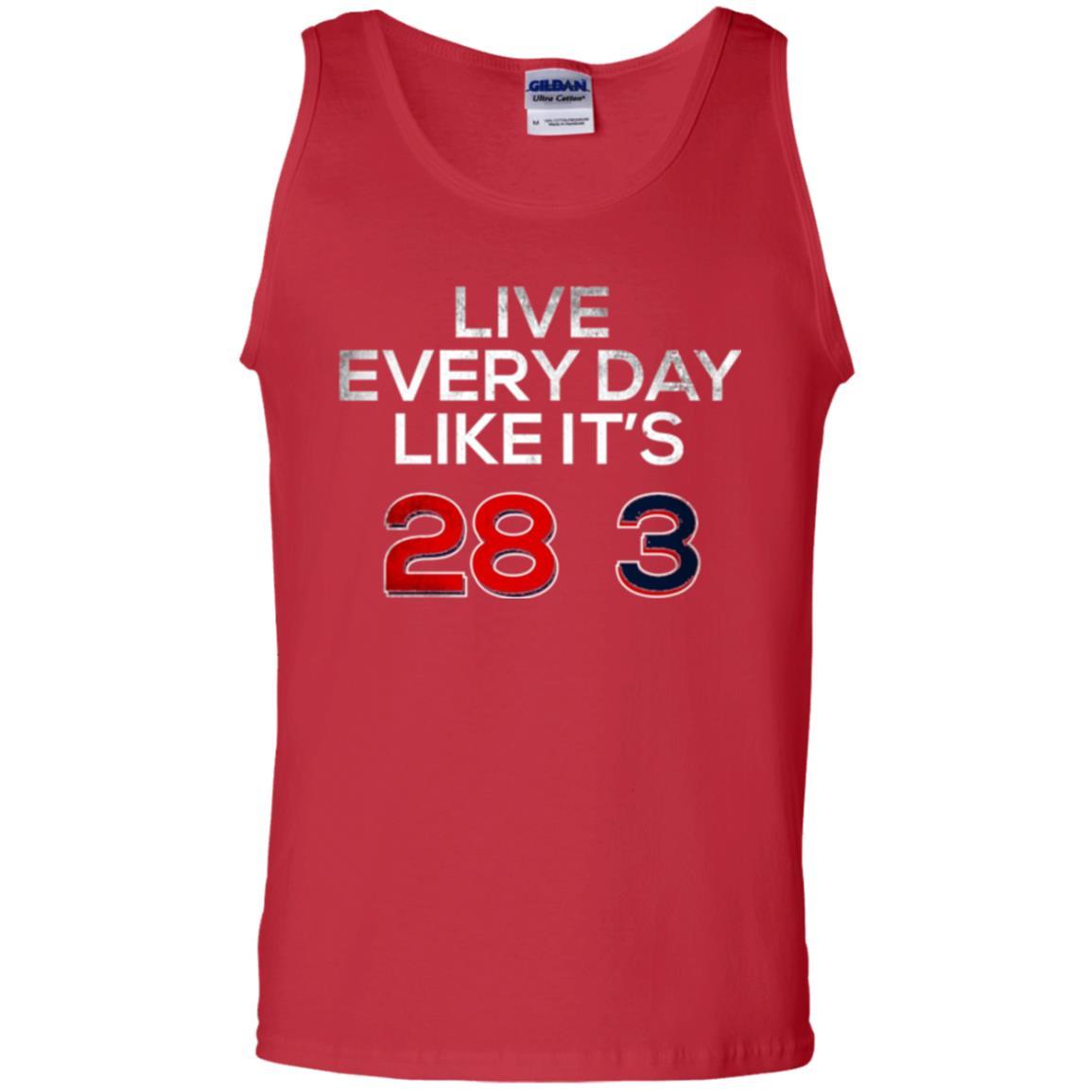 Patriotic Americans T-shirt Live Every Day Like It_s 28-3 Red