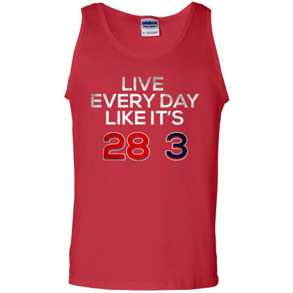 Patriotic Americans T-shirt Live Every Day Like It_s 28-3 Red