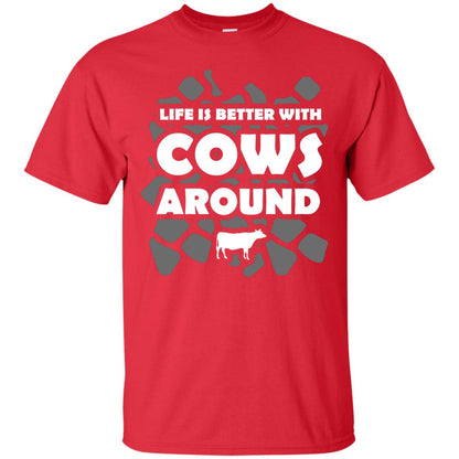 Life Is Better With Cows Around Cows Lover Shirt Red