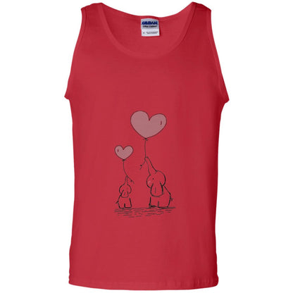 Elephants Mom Heart Balloons Family Shirt Red