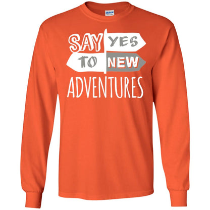 Say Yes To New Adventures Travel Explore Wanderlust T-shirt Orange
