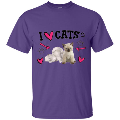 Cat Lover T-shirt I Love Cats Purple