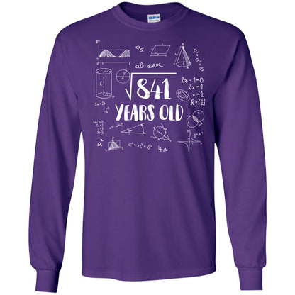 Square Root Of 841 29th Birthday 29 Years Old Math T-shirt Purple