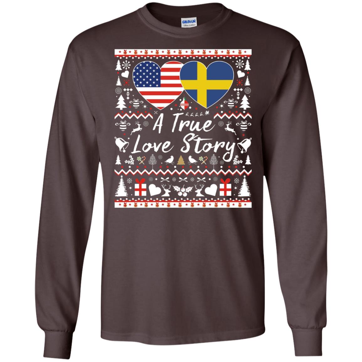 Christmas T-shirt American Swedish A True Love Story Dark Chocolate