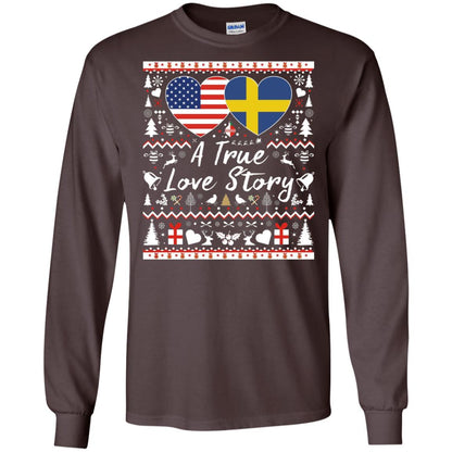 Christmas T-shirt American Swedish A True Love Story Dark Chocolate