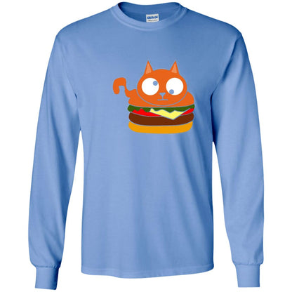 Chibi Kitty Burger Kawaii Cat Lovers Shirt Carolina Blue
