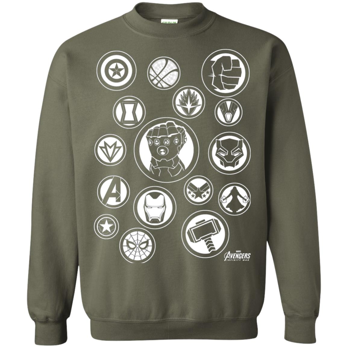 Infinity War Tonal Hero Icon Movie T-shirt Military Green
