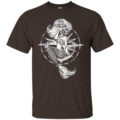 Mermaid Lover T-shirt Skull Mermaid Dark Chocolate