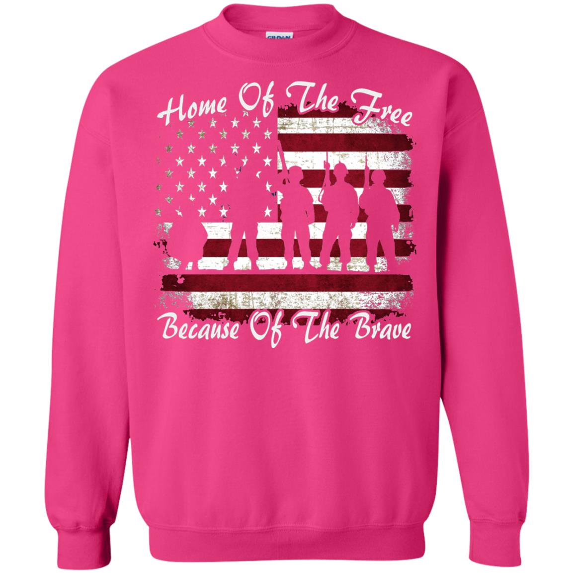 Home Of The Free Because Of The Brave Flag Military Shirt Heliconia