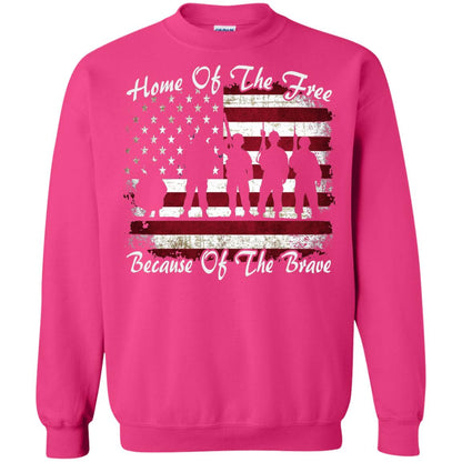 Home Of The Free Because Of The Brave Flag Military Shirt Heliconia