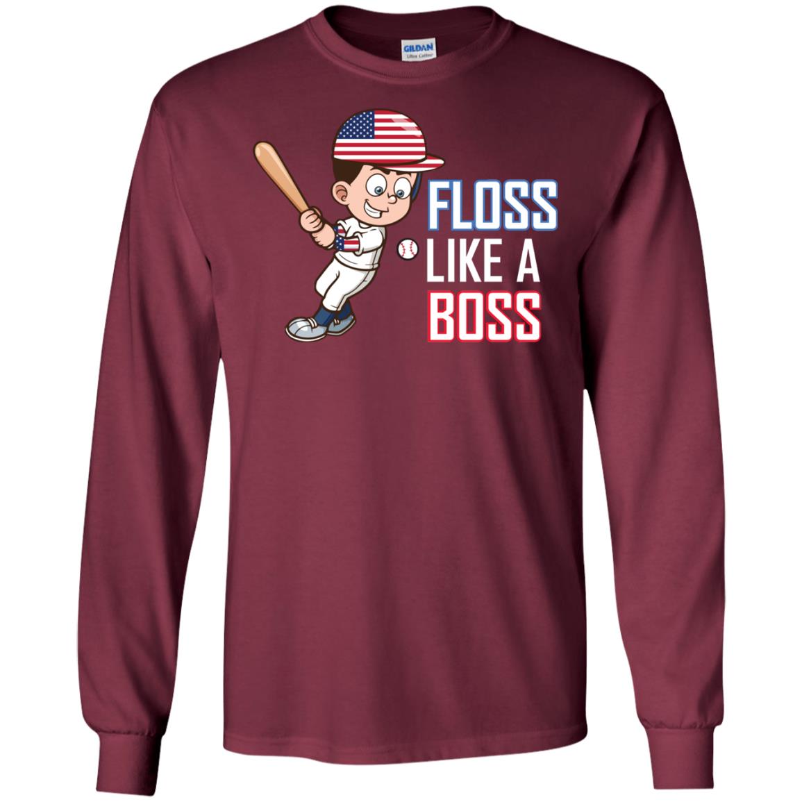 Floss Like A Boss Shirt For Baseball Players Maroon