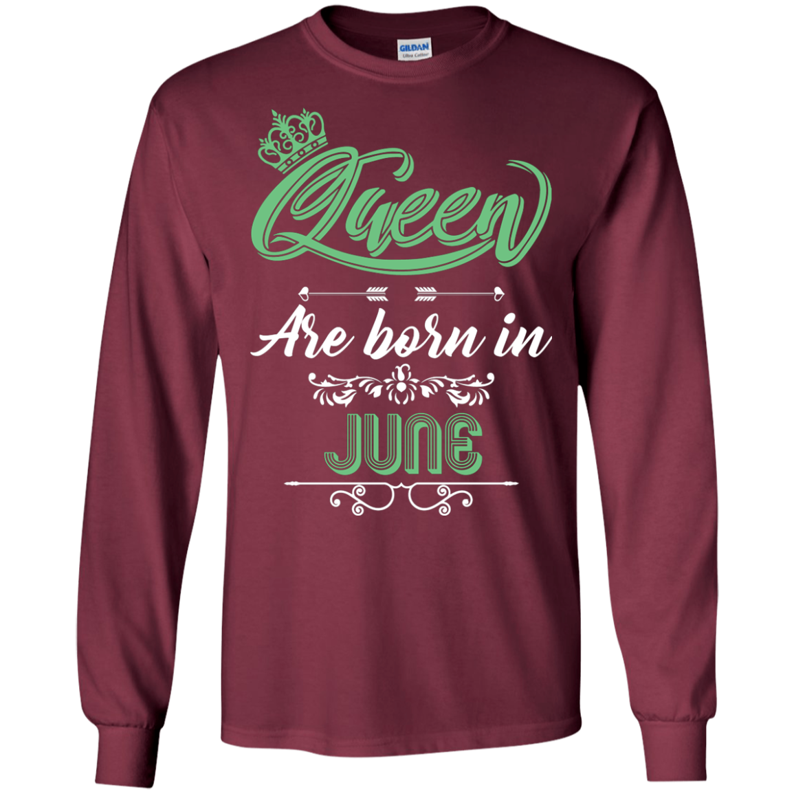 Brithday T-Shirt Queen Are Born In June Maroon
