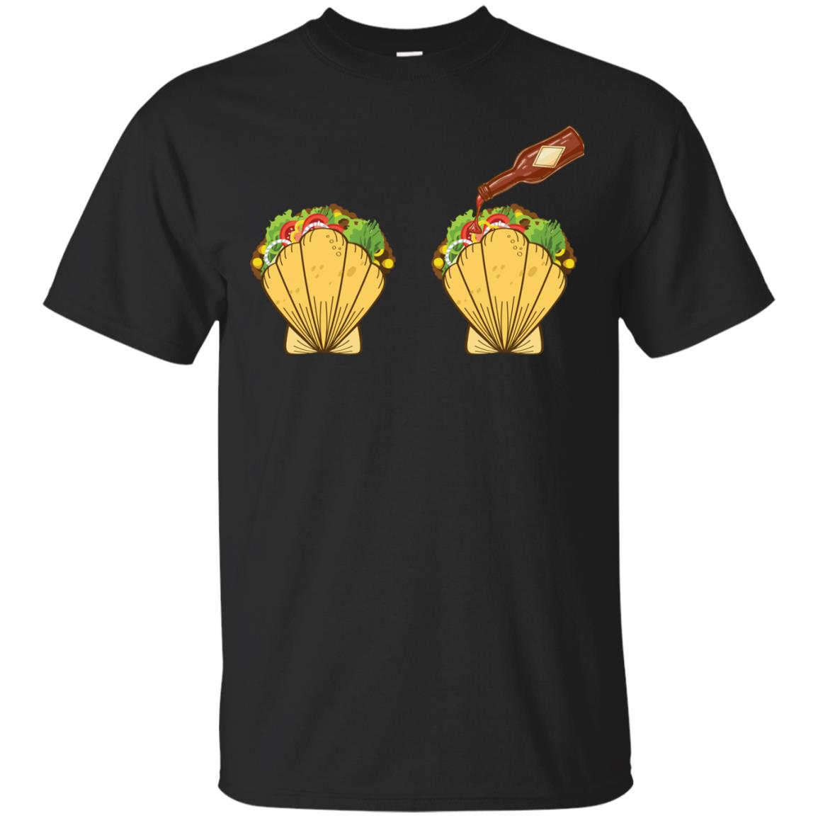 Mermaid Shell T-shirt Taco Bra And Spicy Chili Sauce Black
