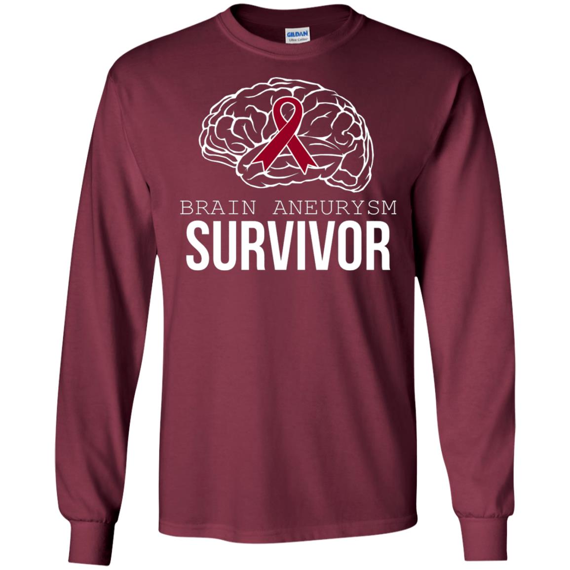 Brain Aneurysm Survivor T-shirt Maroon