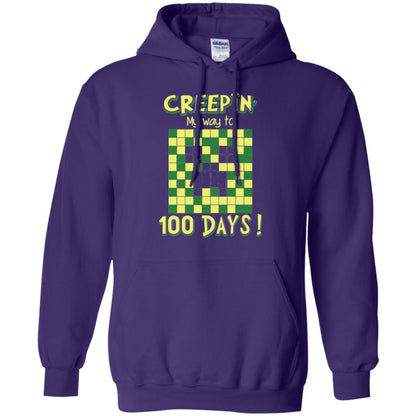 Teacher T-shirt Creepin My Way To 100 Days Purple