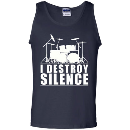 Drums Lover T-shirt I Destroy Silence Navy
