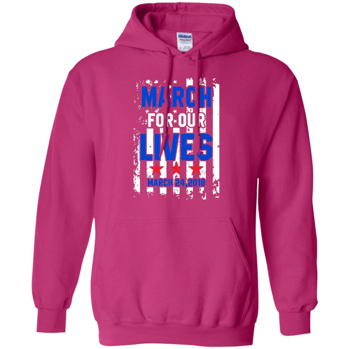 March For Our Lives With American Flag Gun Control T-shirt Heliconia