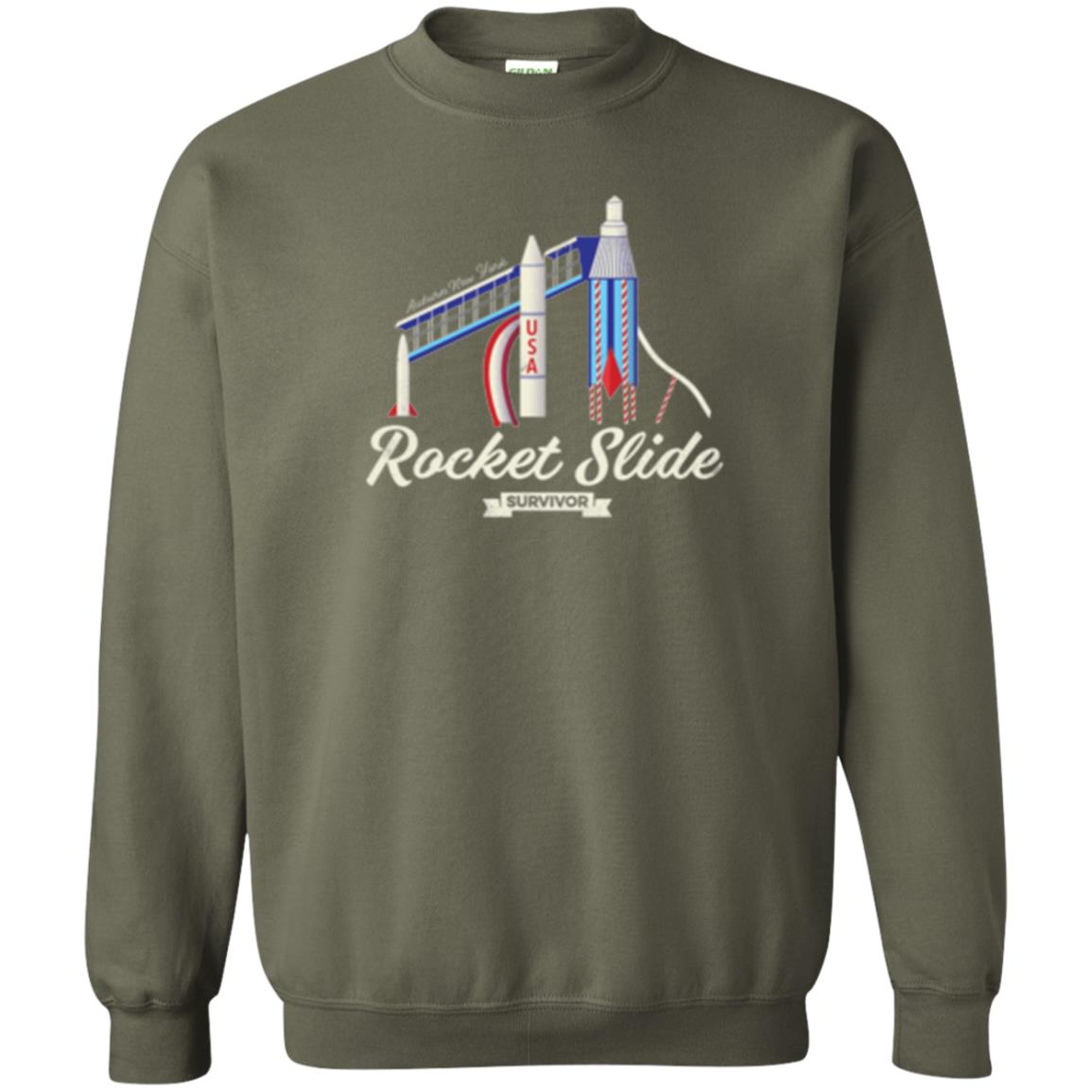 I Survived The Rocket Slide T-shirt Military Green