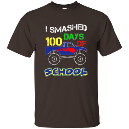 Trucker T-shirt I Smashed 100 Day Of School Dark Chocolate