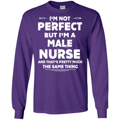 Male Nurse T-shirt I_m Not Perfect Purple