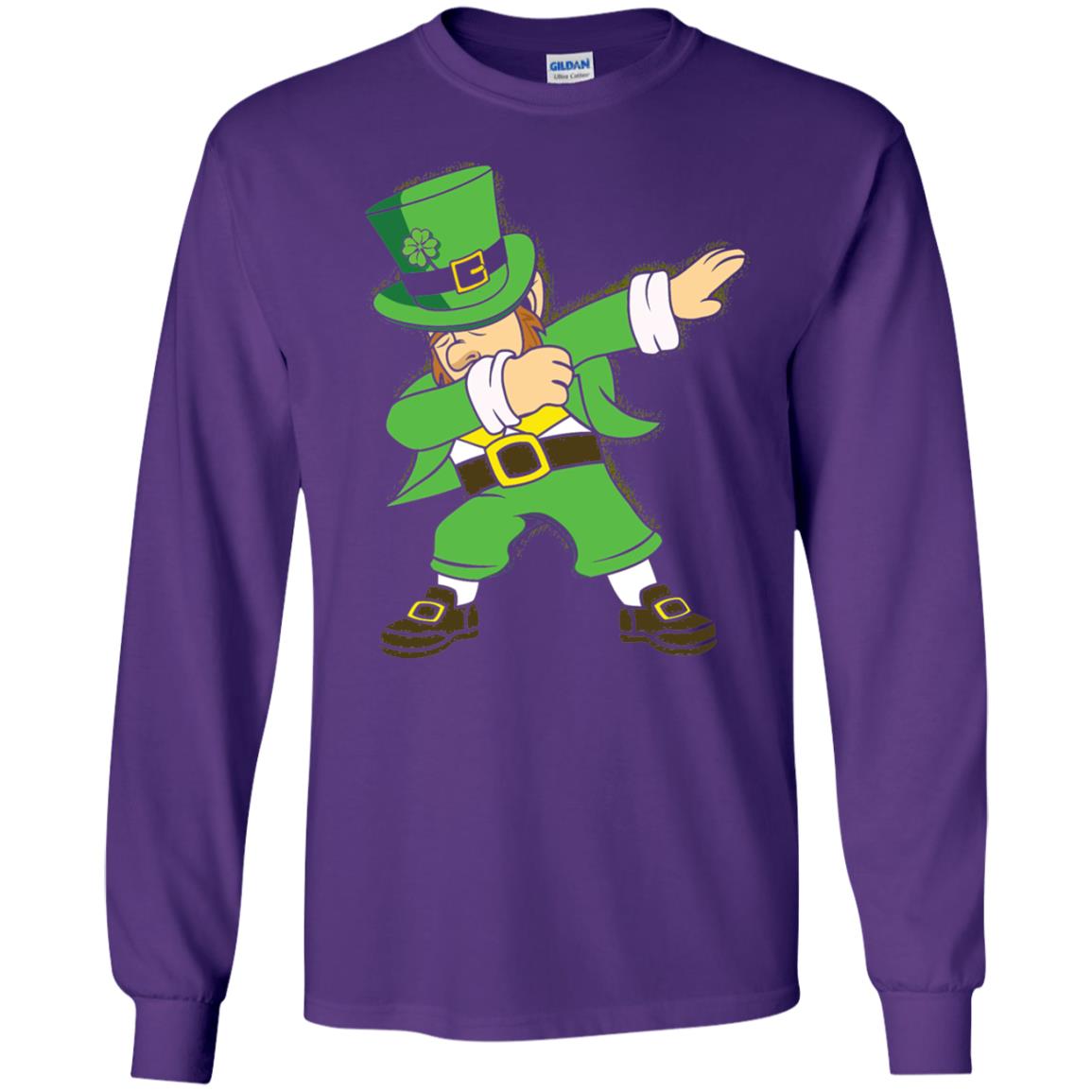 Dabbing Leprechaun Irish Dab Dance St Patrick_s Day T-shirt Purple