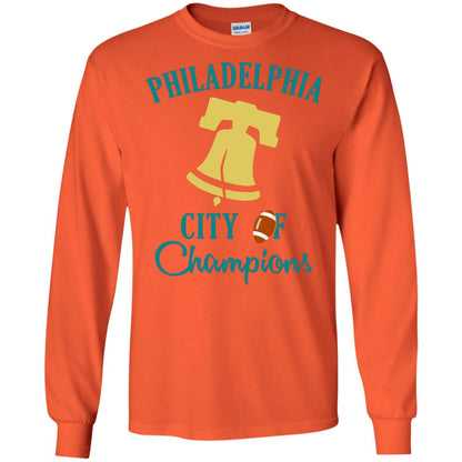 Football Lover T-shirt Philadelphia City Of Champion Orange