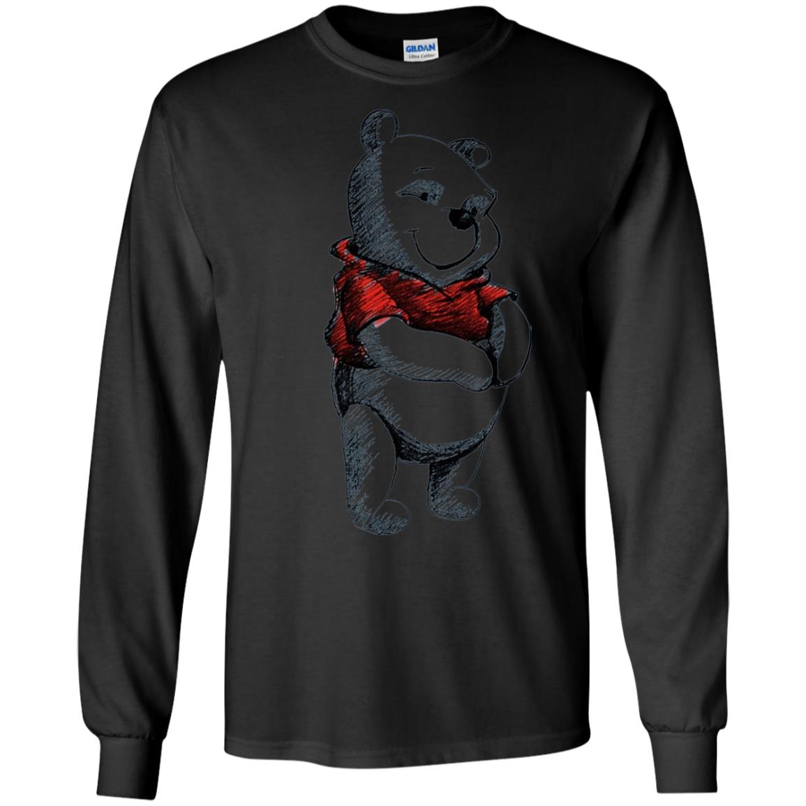 Sketch Of Winnie The Pooh Movie Lover T-shirt Black