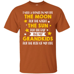 I Need 3 Things In My Life The Moon For The Night The Sun For The Day And My Grandkids For The Rest Of My LifeG200 Gildan Ultra Cotton T-Shirt