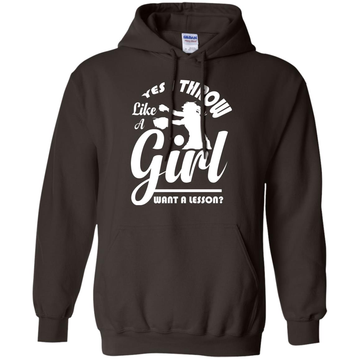 Softball Lover T-shirt Yes I Throw Like A Girl Want A Lesson Dark Chocolate