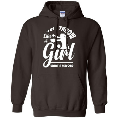 Softball Lover T-shirt Yes I Throw Like A Girl Want A Lesson Dark Chocolate