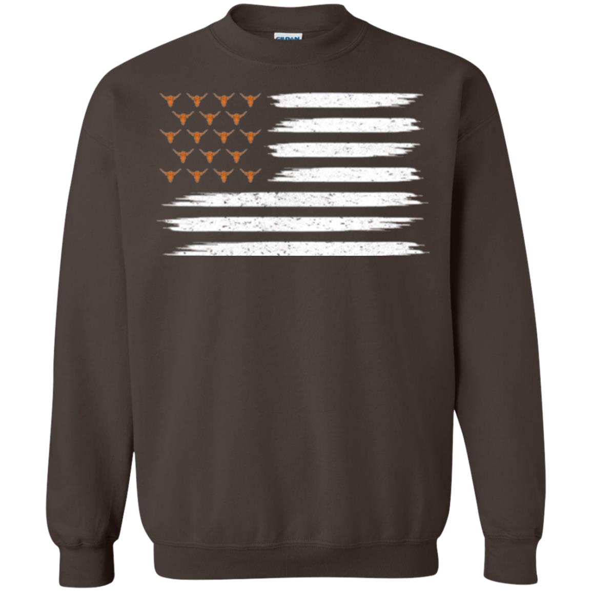Vintage Texas United Longhorn Flag T-shirt Dark Chocolate