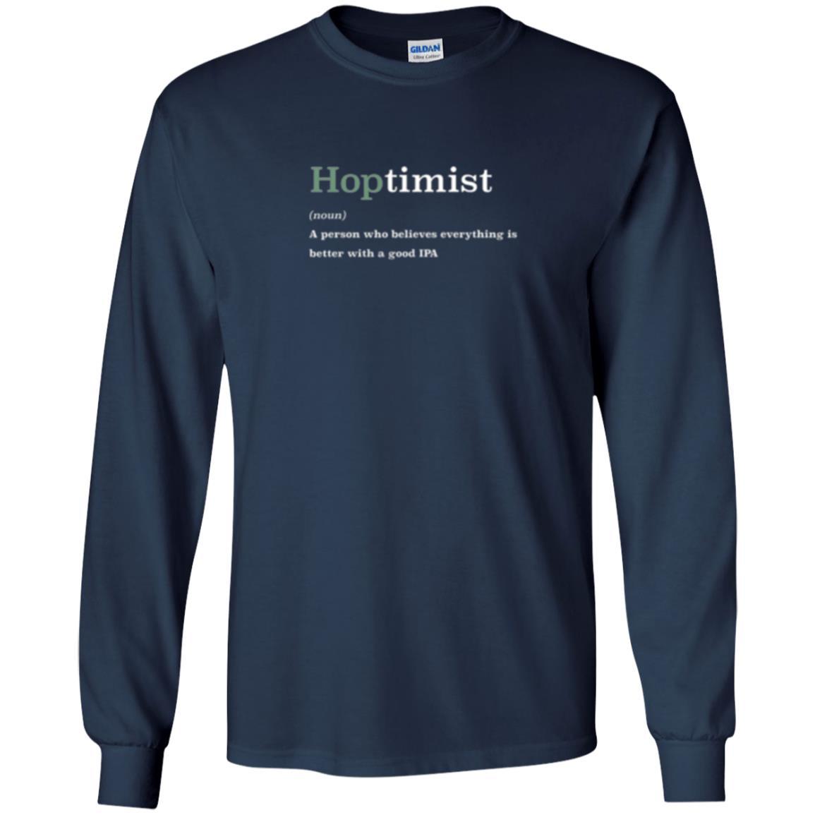Beer Lover T-shirt Hoptimist Definition Navy